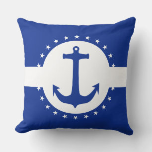 Anchor blue & stars circle + your ideas cushion