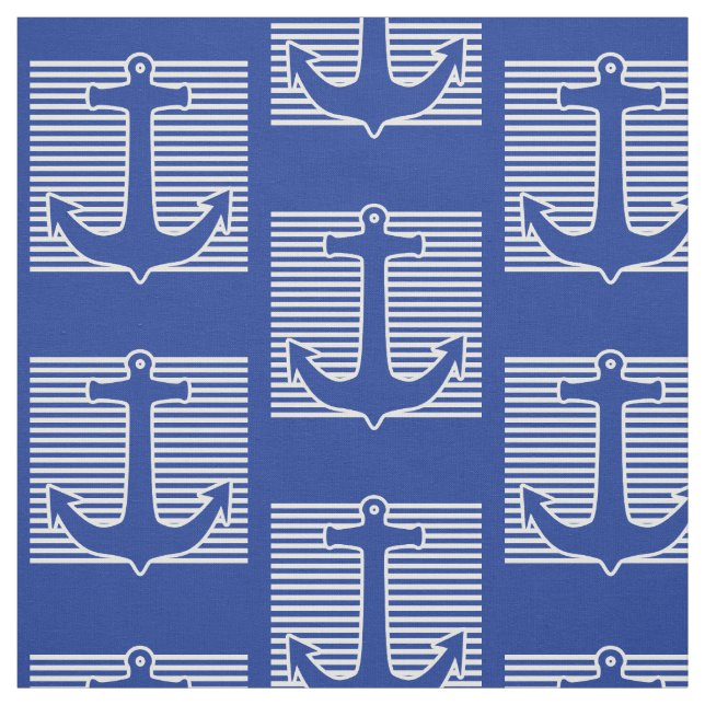 Anchor blue / white Contour + your ideas Fabric (Swatch)