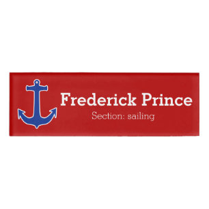 Anchor blue / white Contour + your ideas Name Tag