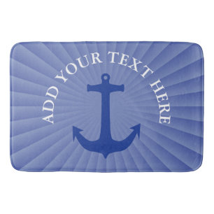 Anchor blue + your background & ideas bath mat