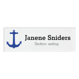 Anchor blue + your background & ideas name tag