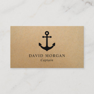 Anchor Boat Captain Rustic Kraft Business Card