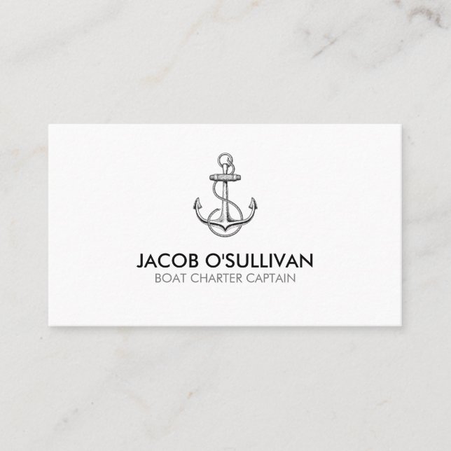 Anchor Boat Charter Fishing Business Card (Front)