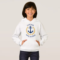 Anchor Boat Name Captain Gold Laurel Girls White