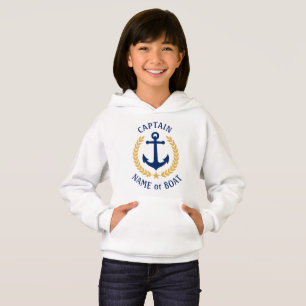 Anchor Boat Name Captain Gold Laurel Girls White