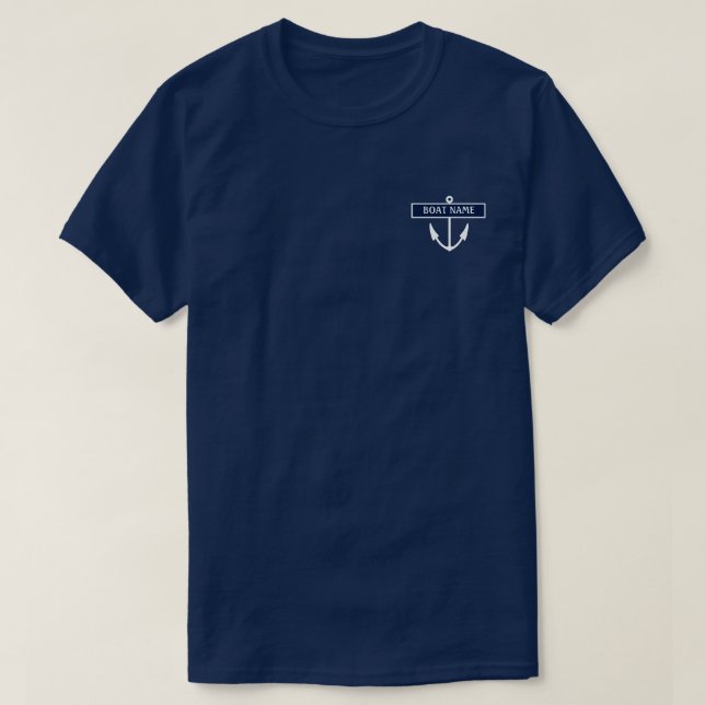 Anchor Boat Name T-Shirt (Design Front)