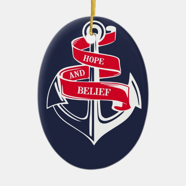 Anchor Ceramic Ornament (Front)