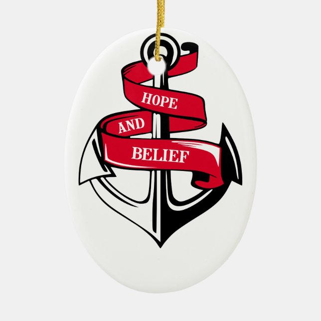 Anchor Ceramic Ornament (Front)