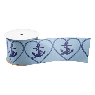 anchor chain hart ribbon satin ribbon