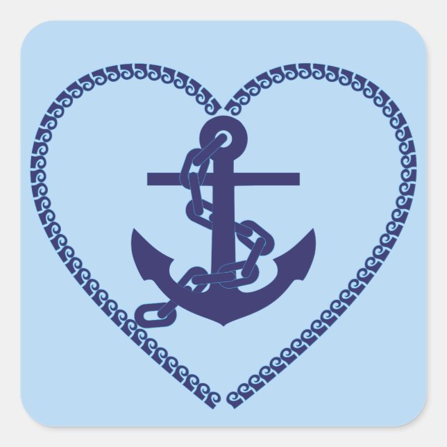 anchor chain hart stickers (Front)