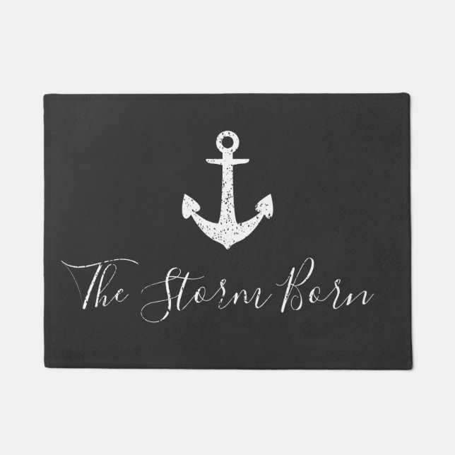 Anchor Chalk Board Family Name Doormat (Front)