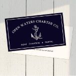 Anchor Charter Boat Business Card<br><div class="desc">For additional matching marketing materials please contact me at maurareed.designs@gmail.com. For more premade logos visit logoevolution.co. Original design by Maura Reed.</div>