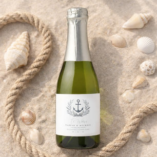 Anchor coastal personalised wedding sparkling wine label