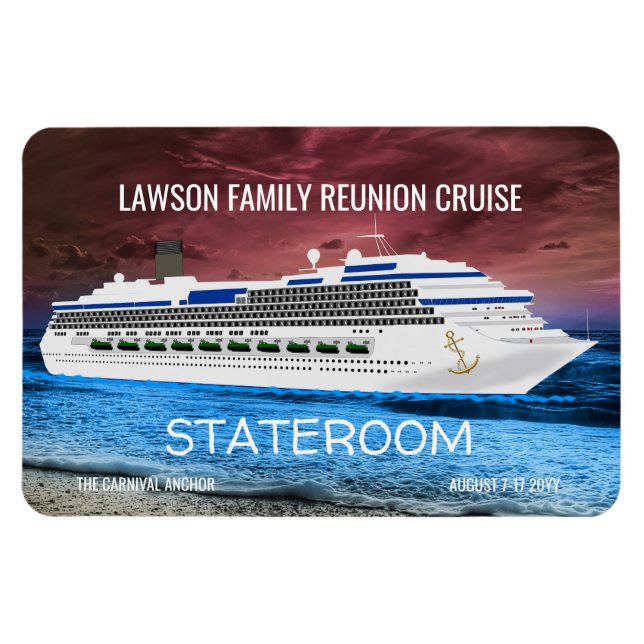 Anchor Cruise Ship Stateroom Door Marker Reunion Magnet (Horizontal)