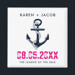 Anchor Cruise Ship Wedding Favour Magnets<br><div class="desc">Customisable wedding on a cruise ship nautical anchor wedding favour magnets. Customise with your names, wedding date and ship name. A great gift to send you wedding guests home with to remind them of your wedding cruise. To further customise, change font style, size or ink colour - use the customise...</div>