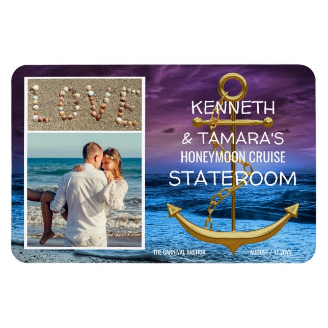 Anchor Cruise Stateroom Door Marker Honeymoon Love Magnet (Horizontal)