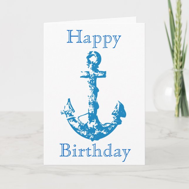Anchor design birthday card (Front)