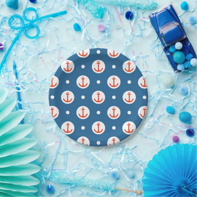 Anchor Dots Paper Plate (Party)
