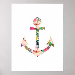 Anchor floral wall art nursery