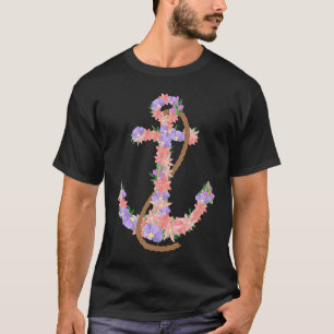 Anchor Flowers Floristry Captain Sailor Skipper Sa T-Shirt