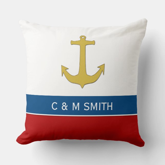 Anchor gold + your background & ideas cushion (Front)
