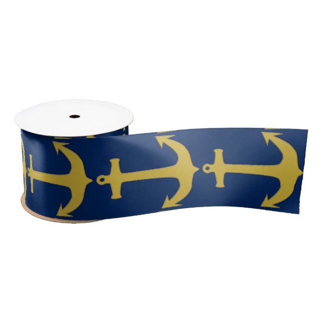 Anchor gold + your background & ideas satin ribbon (Spool)
