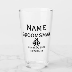 Anchor Groomsman Pint Glass Gift