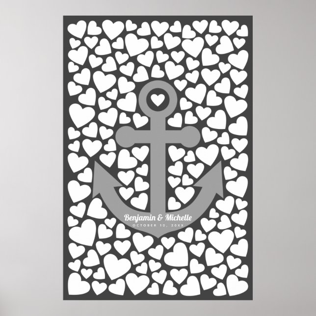 Anchor Guest Book Poster - 150 Signatures (Front)
