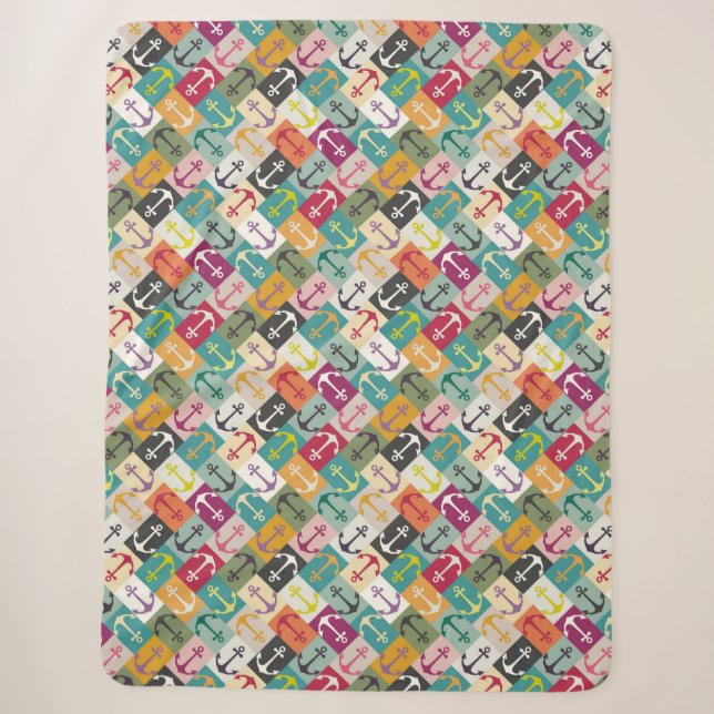 anchor herringbone mana sherpa blanket (Front)