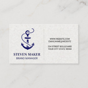 Anchor Icon Paper Texture Business Card