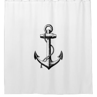 Anchor Illustration Shower Curtain