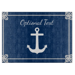 Anchor in Rope Frame Nautical Cutting Board