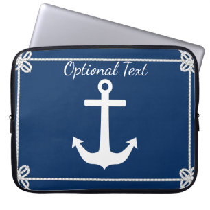 Anchor in Rope Frame Nautical Laptop Sleeve