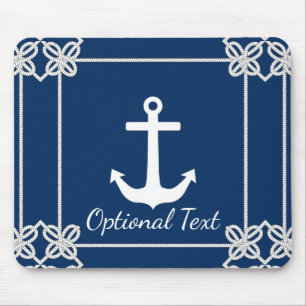 Anchor in Rope Frame Nautical Mouse Pad