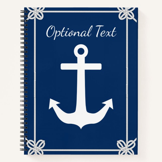Anchor in Rope Frame Nautical Notebook (Front)