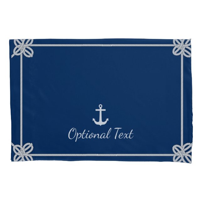 Anchor in Rope Frame Nautical Pillowcase (Front)