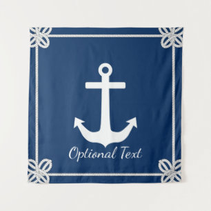 Anchor in Rope Frame Nautical Tapestry