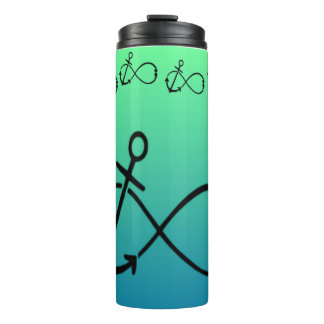 Anchor, Infinity & semi-colon Tumbler cup blu/grn