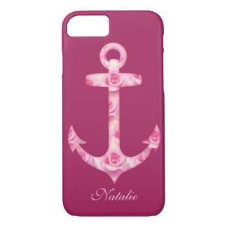 Anchor iPhone 7 case Floral pink rose flower