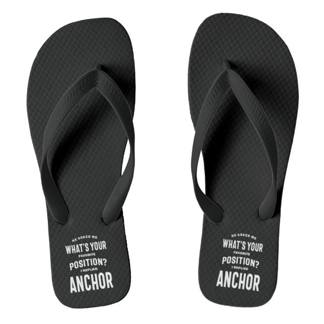 Anchor Job Title Tee Gift For Mens Womens Thongs (Footbed)