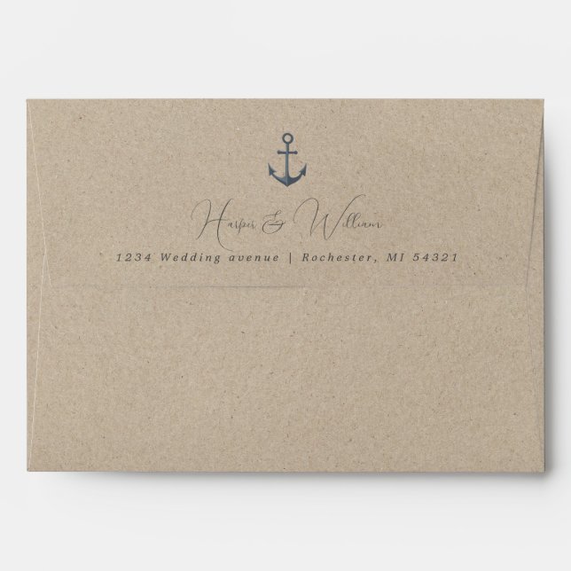 Anchor kraft paper address wedding envelope (Back (Top Flap))