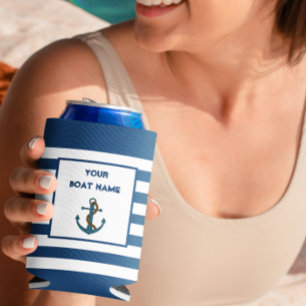 Anchor Lake  Nautical Your Boat Name Can Cooler