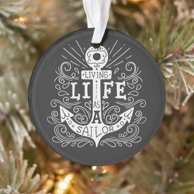 Anchor Life – Bold Nautical Acrylic Ornament (Tree)