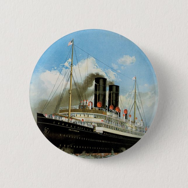 Anchor Line 6 Cm Round Badge (Front)