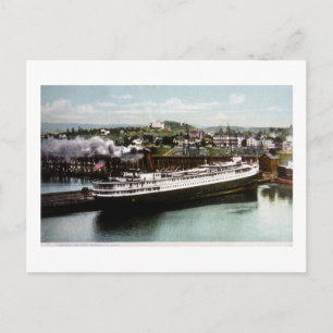 Anchor Line Dock, Marquette, Michigan 1908 Postcard