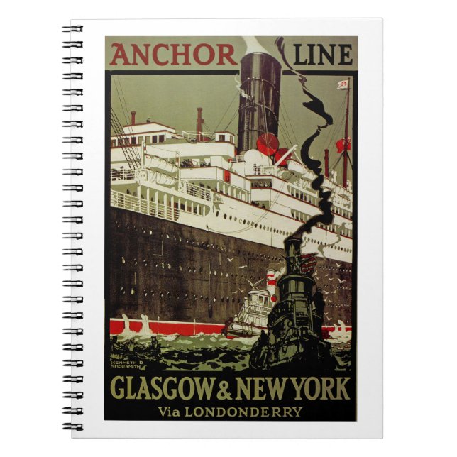 Anchor Line ~ Glasgow-New York Notebook (Front)