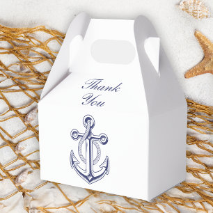 Anchor Love Sailor Navy Blue Nautical Wedding Favour Box