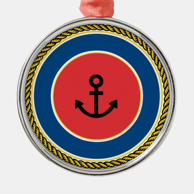 Anchor Metal Tree Decoration (Front)