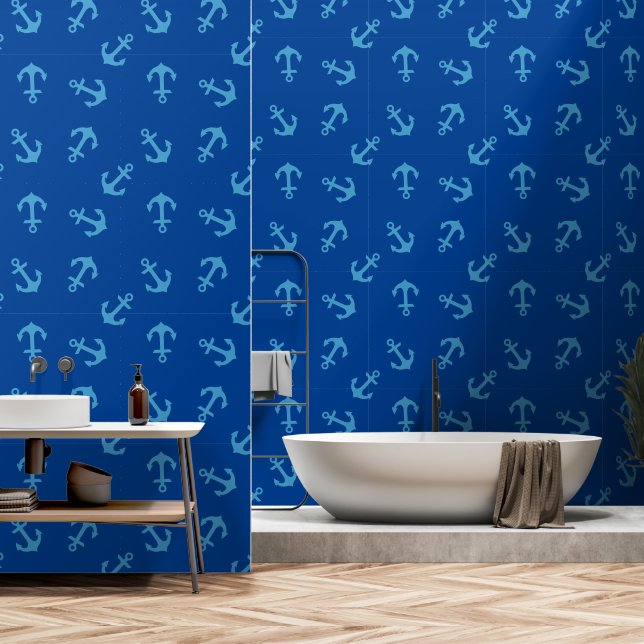 Anchor Modern Nautical  Wallpaper (Bathroom)