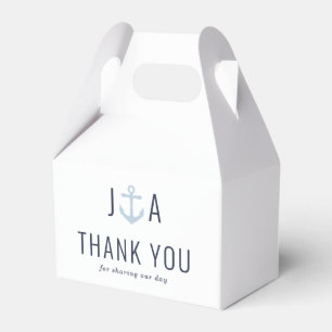 Anchor Monogram Nautical Wedding Favour Box